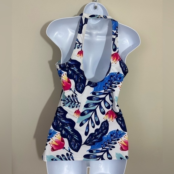 Tropical Breeze sz lg tankini top in a floral fabric longer style - Picture 5 of 10